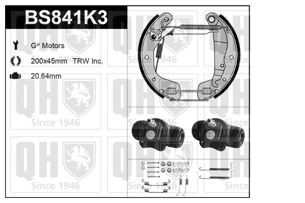 QUINTON HAZELL Комплект тормозных колодок BS841K3